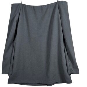 Tuckernuck Pomander Place Marina Off Shoulder Top M Black Zipper Sleeve Blouse